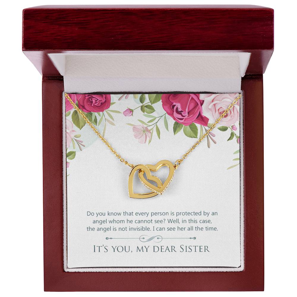 To Sister - Do you know - Interlocking Hearts Necklace