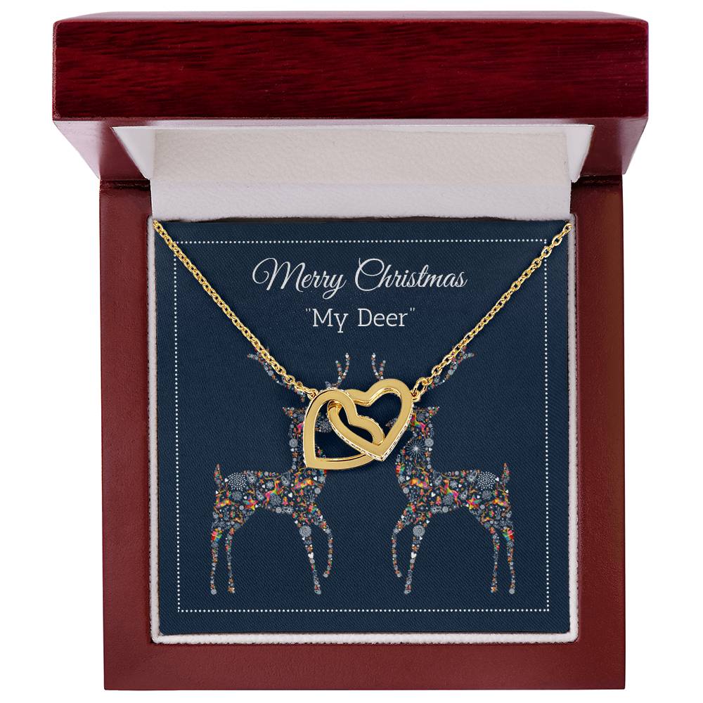 My Deer - Merry Christmas - Interlocking Hearts Necklace