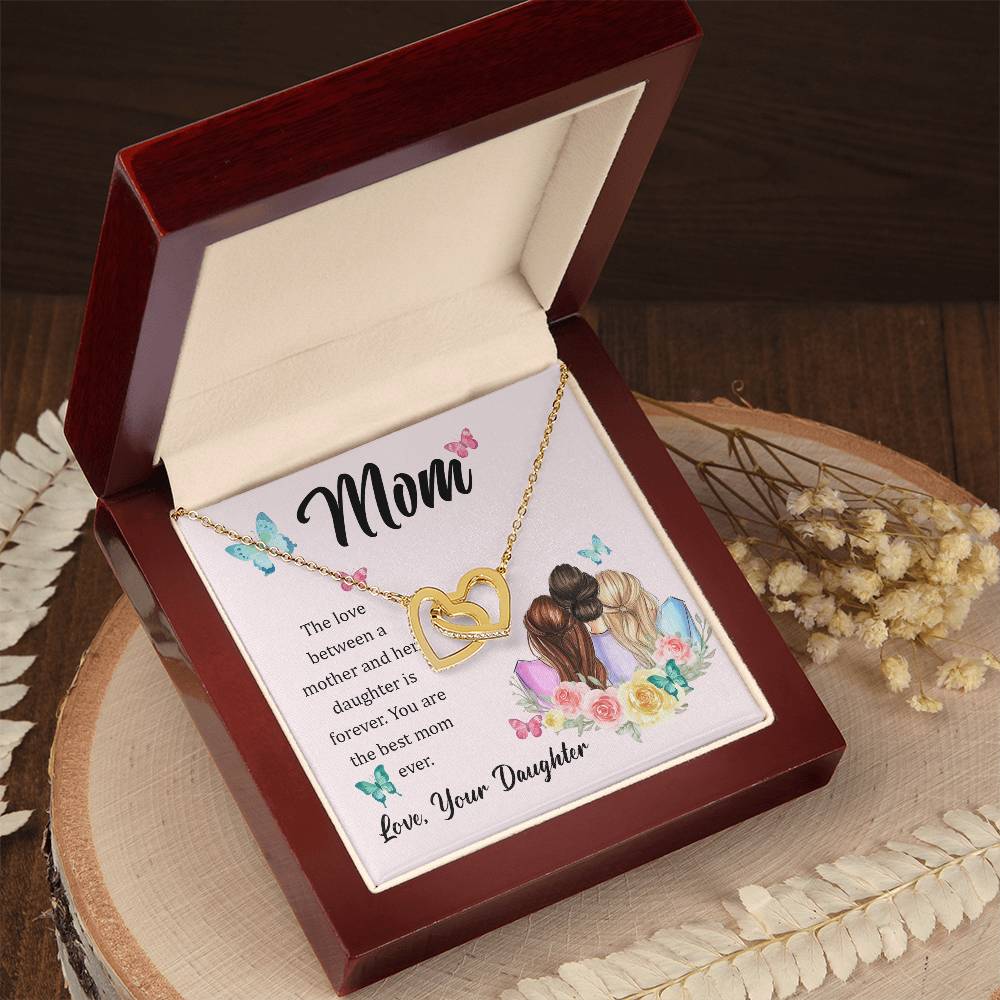 To Mom - The love between - Interlocking Hearts Necklace