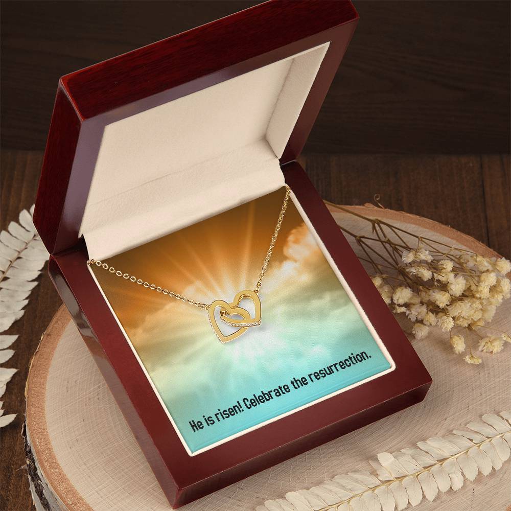 Easter - He is Risen - Interlocking Hearts Necklace