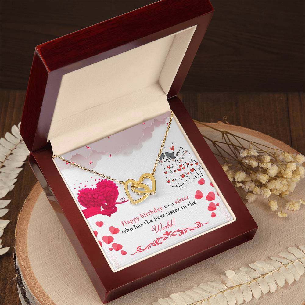 Birthday - To a sister - Interlocking Hearts Necklace