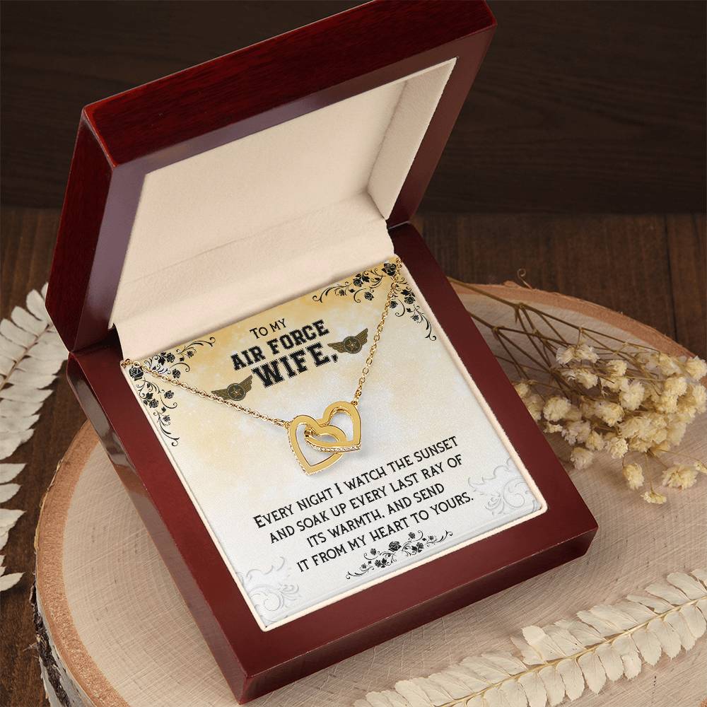 To Air Force Wife - Every night - Interlocking Hearts Necklace