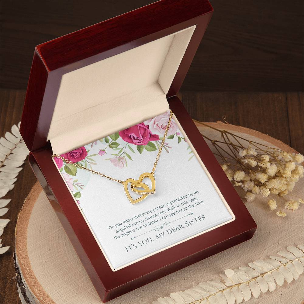 To Sister - Do you know - Interlocking Hearts Necklace