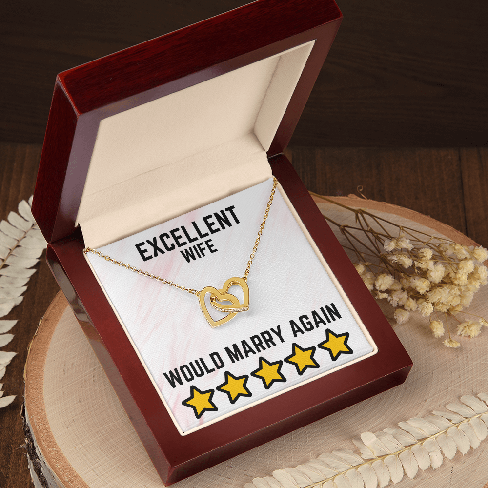 Excellent wife - Would marry again - Interlocking Hearts Necklace