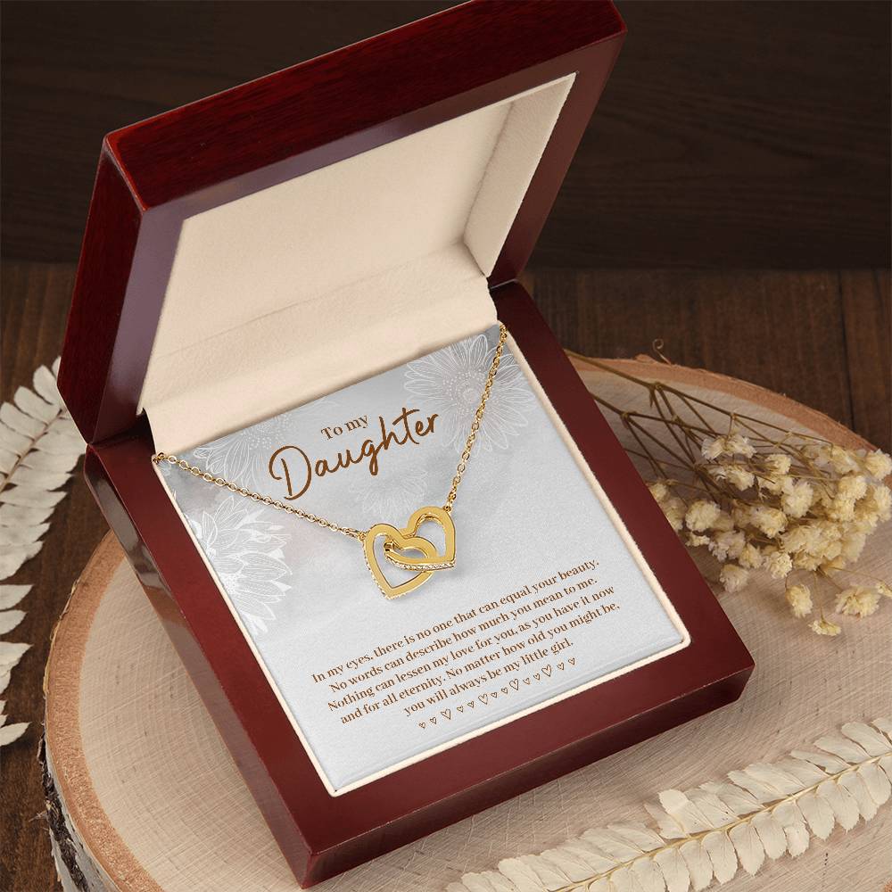 To Daughter - In my eyes - Interlocking Hearts Necklace