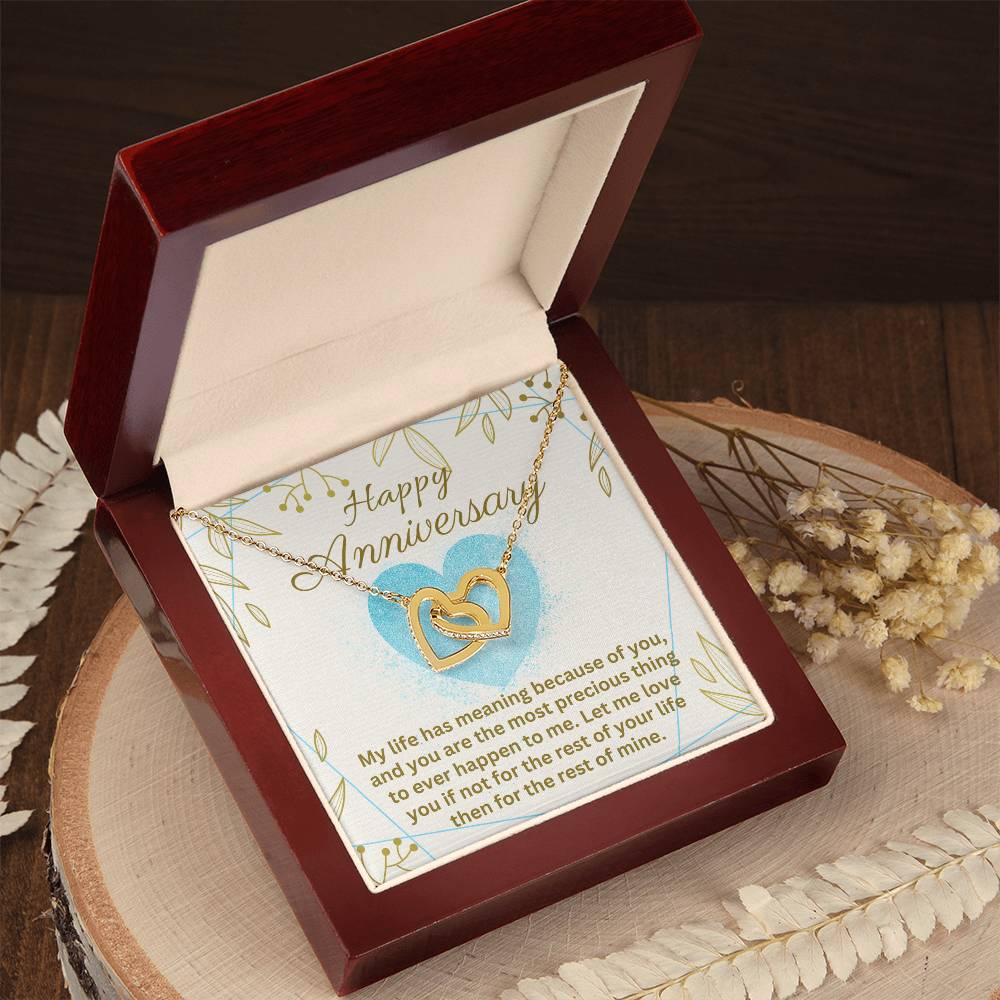 Anniversary - My life has meaning - Interlocking Hearts Necklace