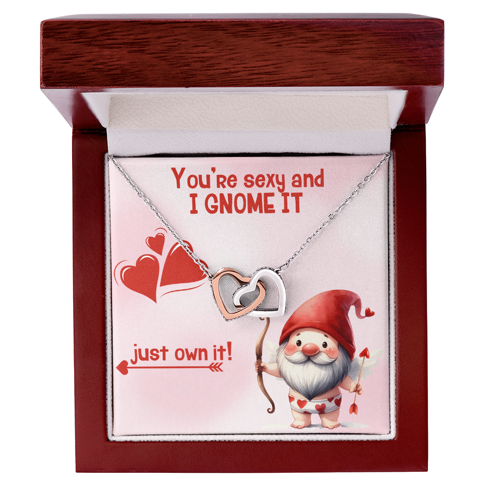 Sexy - You're sexy an I Gnome it - Interlocking Hearts Necklace