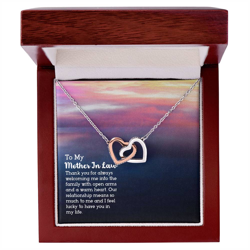 To Mother In Law - Thank you for always - Interlocking Hearts Necklace