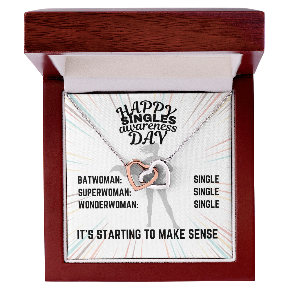 Happy Singles Awareness Day - Batwoman: Single - Interlocking Hearts Necklace