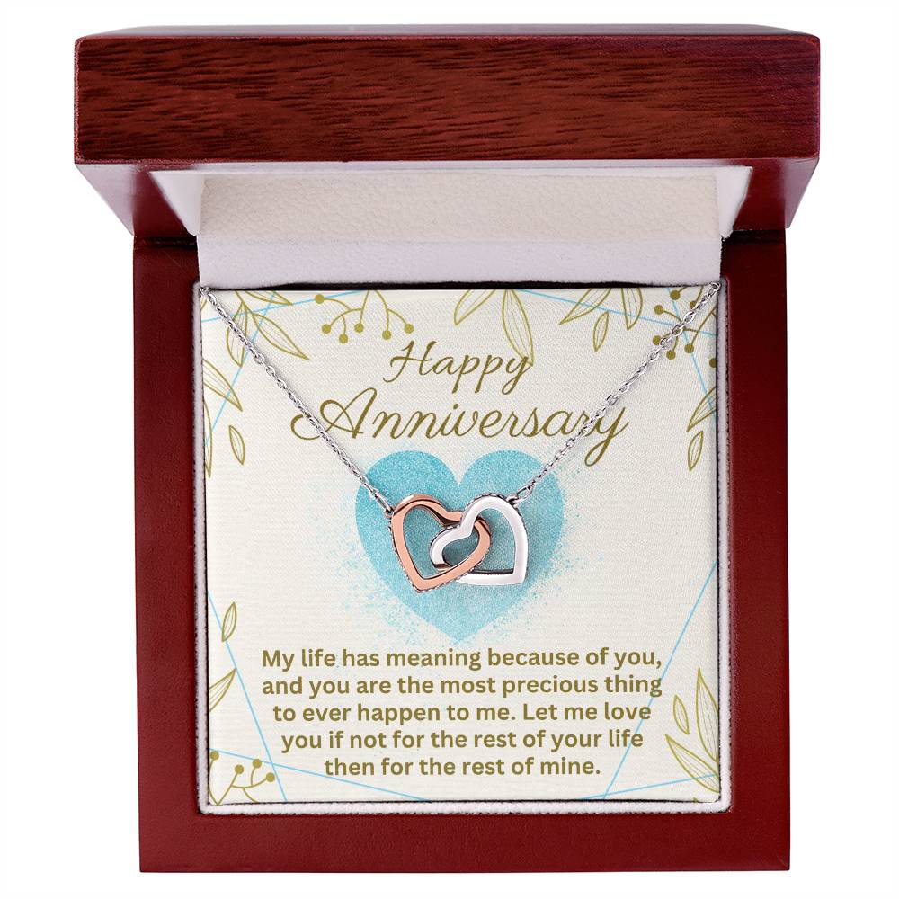 Anniversary - My life has meaning - Interlocking Hearts Necklace