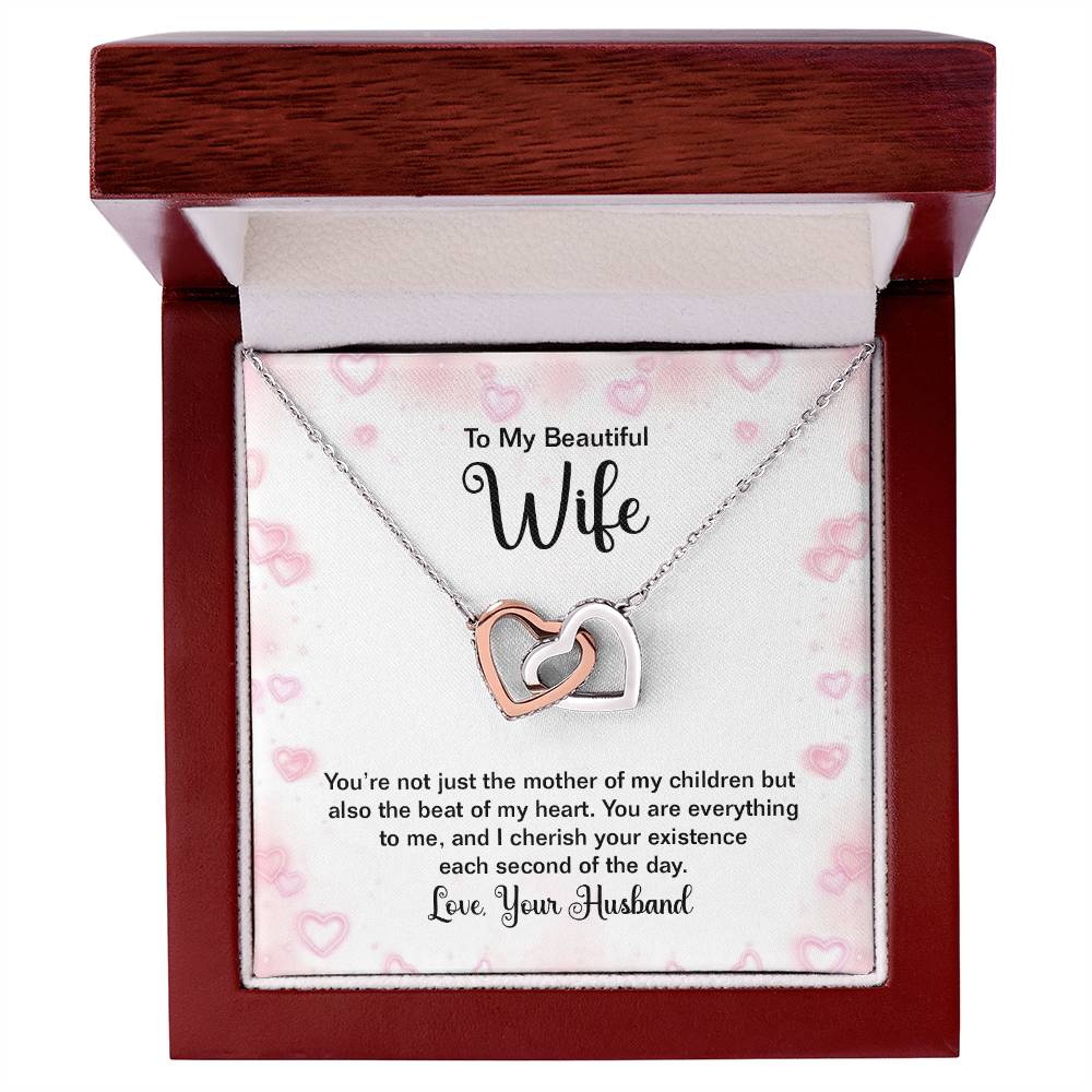 To Wife - You're not just - Interlocking Hearts Necklace