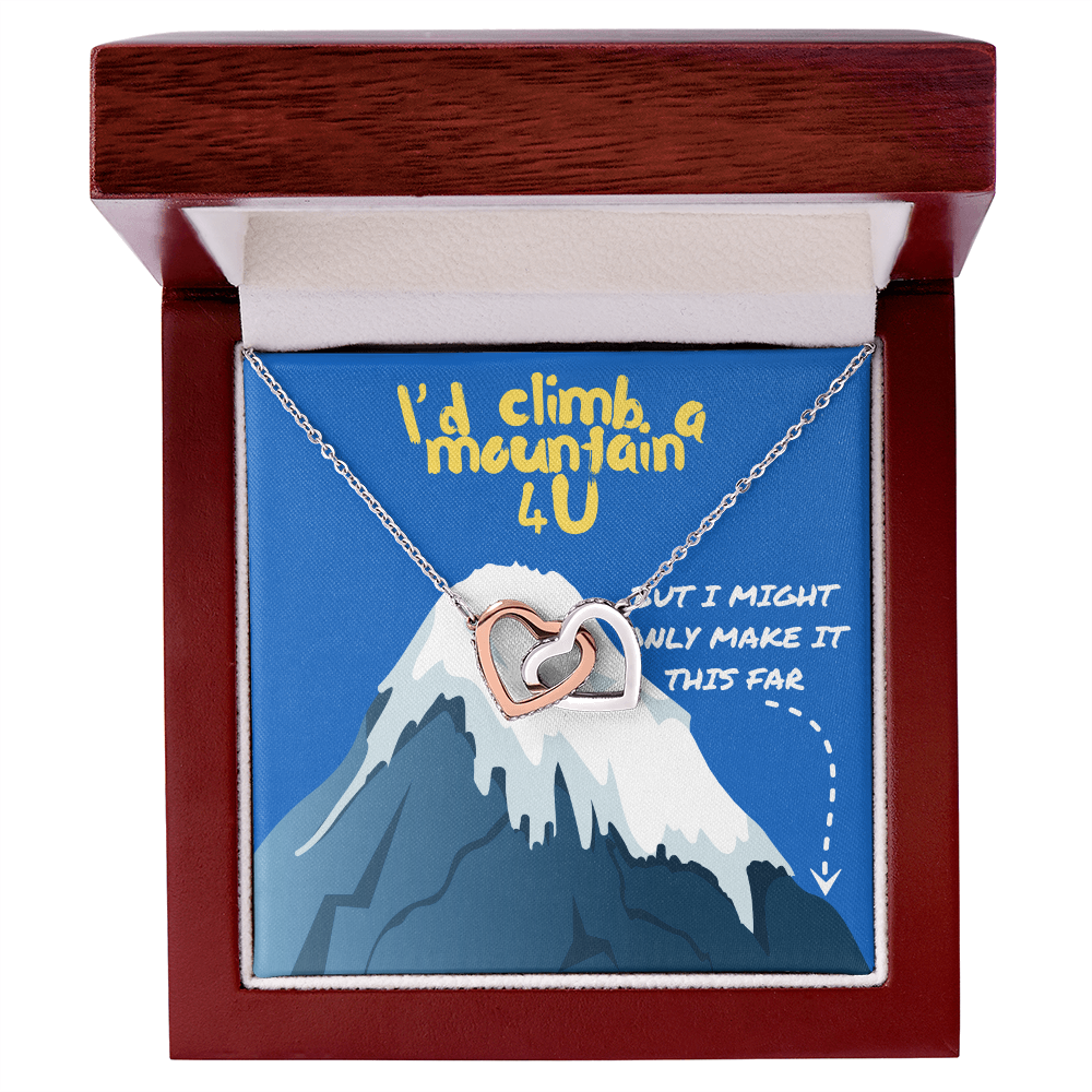 Love - I'd climb a mountain - Interlocking Hearts Necklace