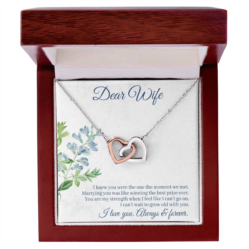 To Wife - I knew you were - Interlocking Hearts Necklace