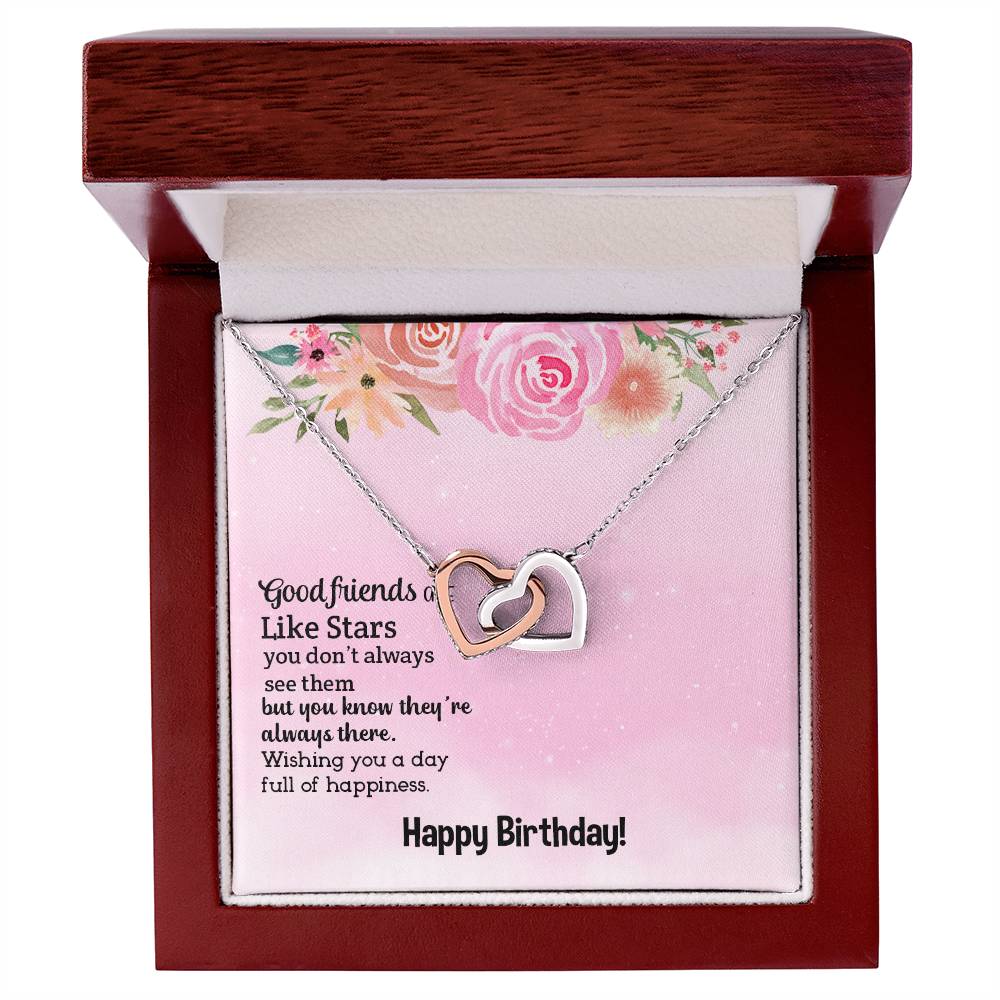 Birthday - Good friends - Interlocking Hearts Necklace