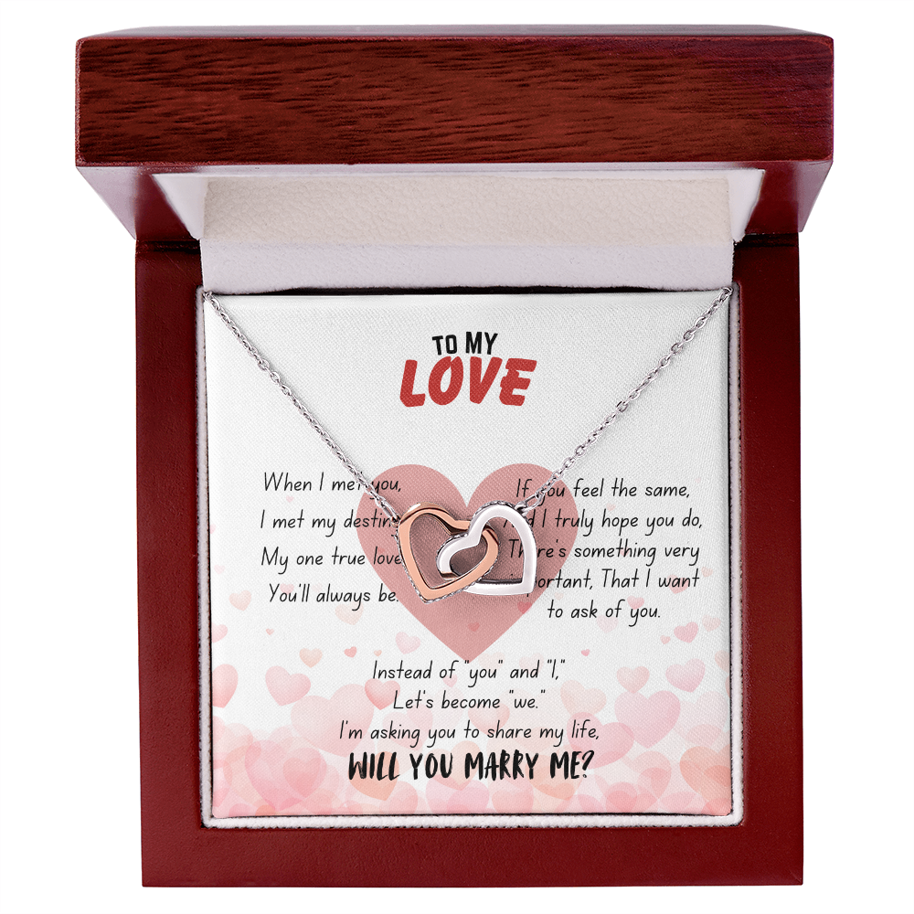 To my love - When I met you - Interlocking Hearts Necklace