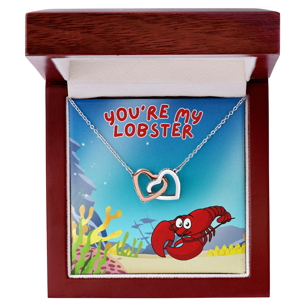 Love - You're my lobster - Interlocking Hearts Necklace