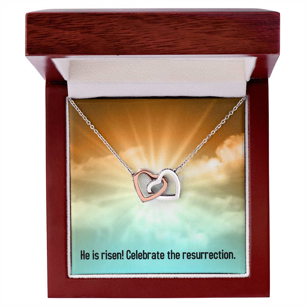 Easter - He is Risen - Interlocking Hearts Necklace