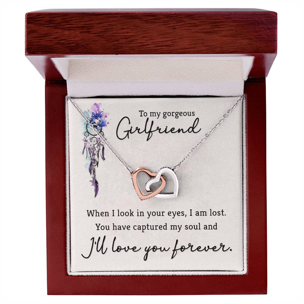 To Girlfriend - When I look - Interlocking Hearts Necklace