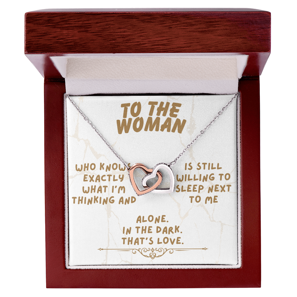 To the woman - Who knows exactly - Interlocking Hearts Necklace