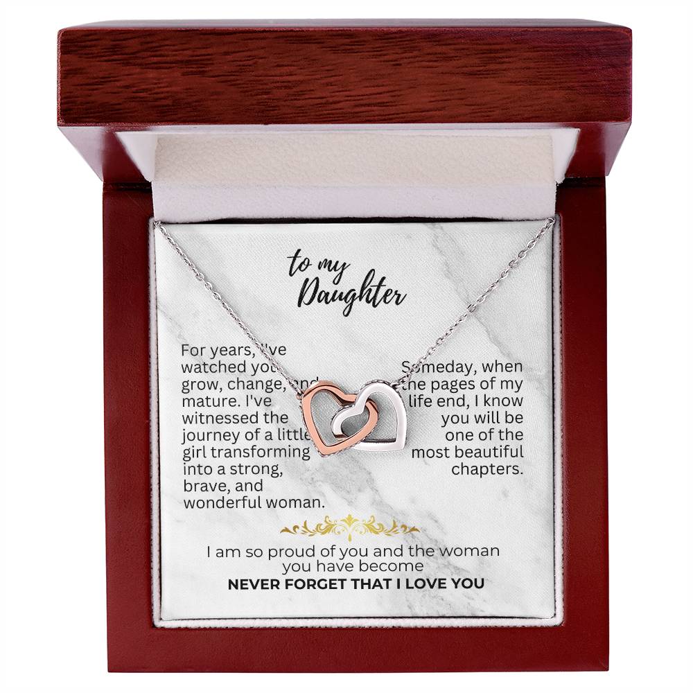 To Daughter - For years - Interlocking Hearts Necklace