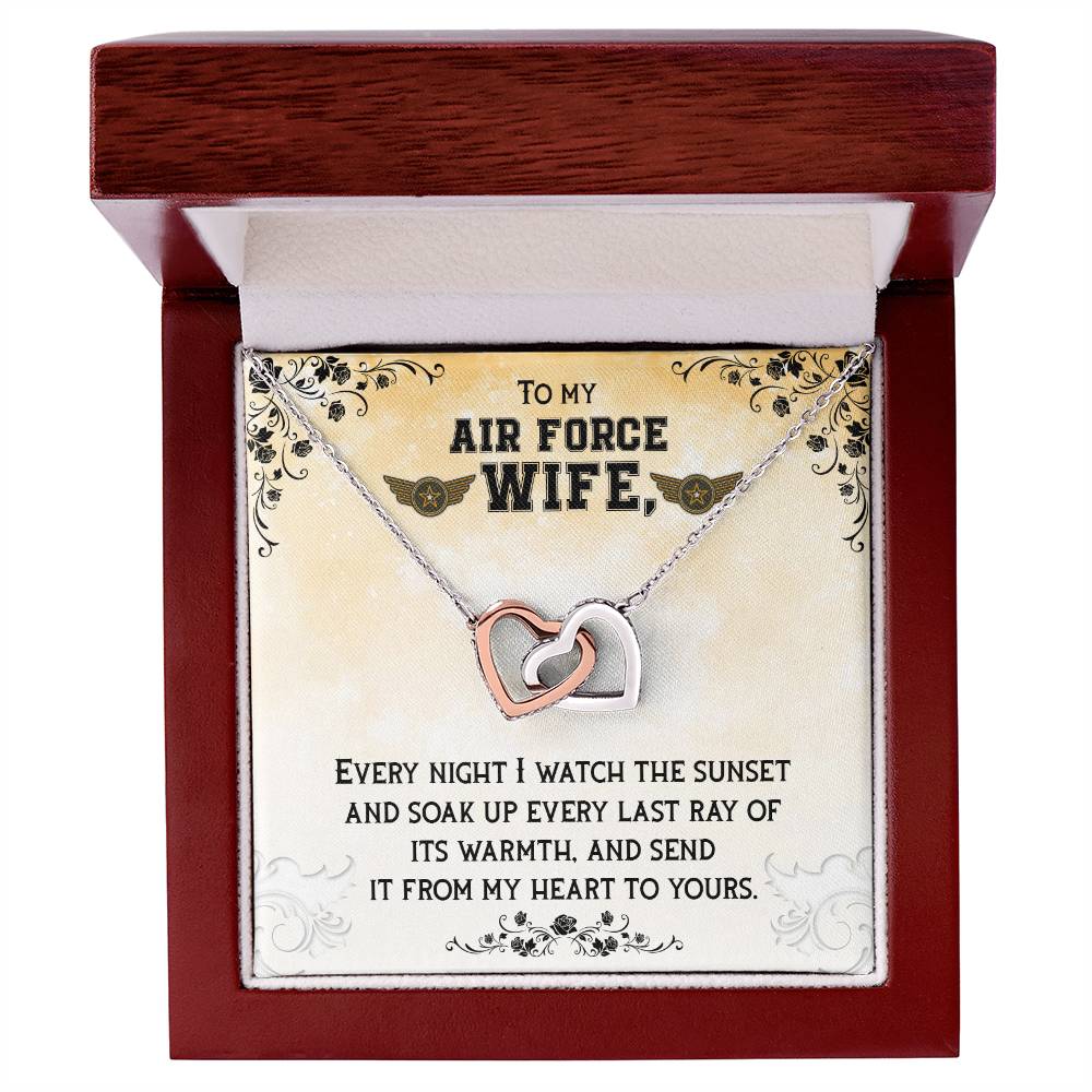 To Air Force Wife - Every night - Interlocking Hearts Necklace