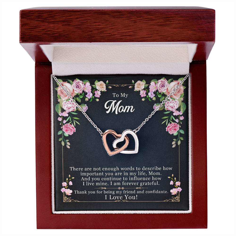 To Mom - There are not enough - Interlocking Hearts Necklace