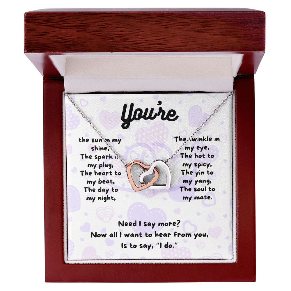 Love - You're the sun - Interlocking Hearts Necklace