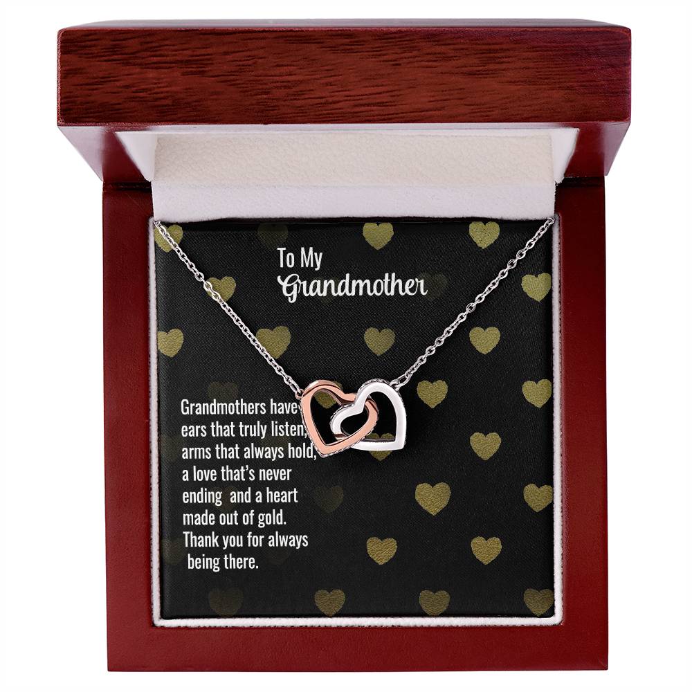 Grandmother - Grandmothers have - Interlocking Hearts Necklace