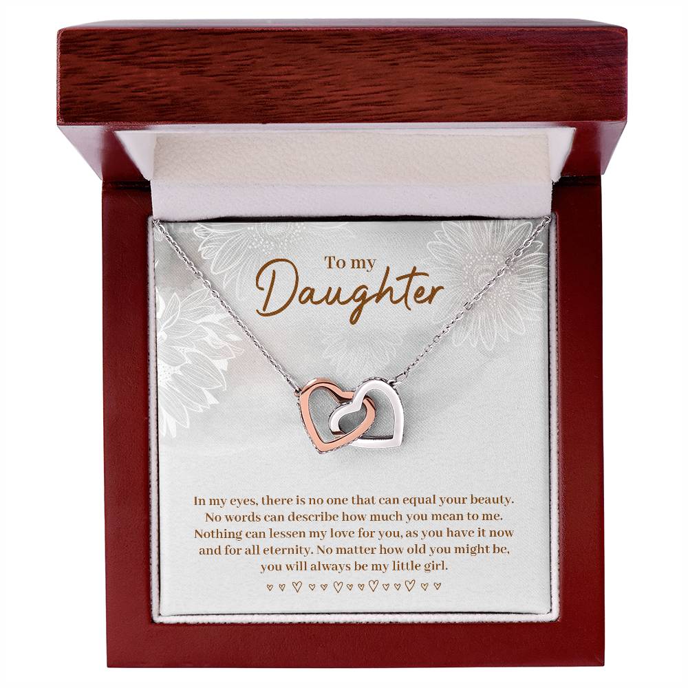 To Daughter - In my eyes - Interlocking Hearts Necklace