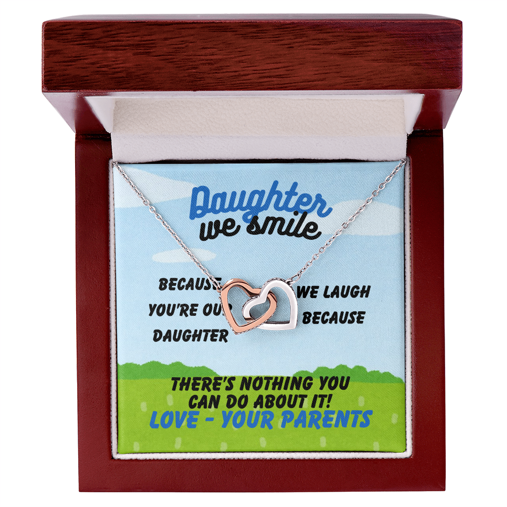 Daughter - Daughter we smile - Interlocking Hearts Necklace