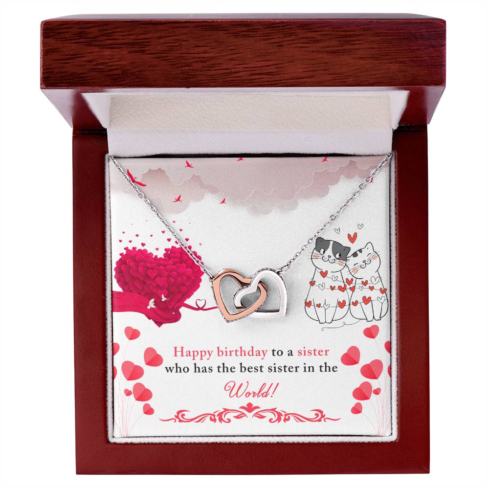 Birthday - To a sister - Interlocking Hearts Necklace