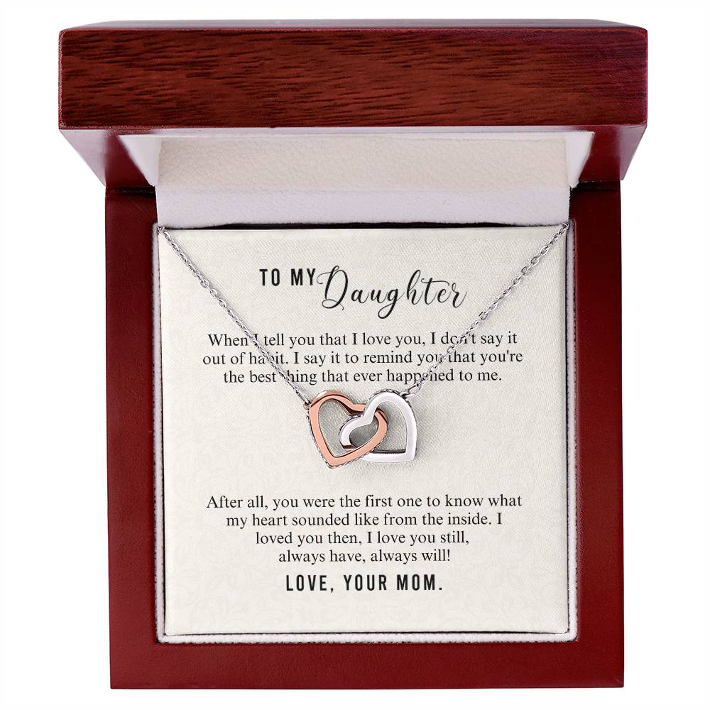 To Daughter - When I tell you - Interlocking Hearts Necklace