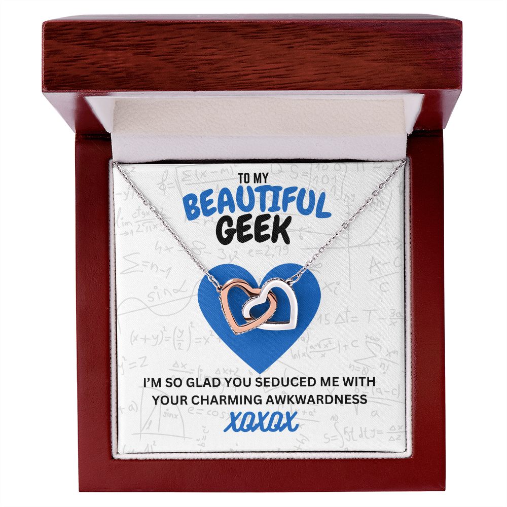 Beautiful geek - I'm so glad - Interlocking Hearts Necklace