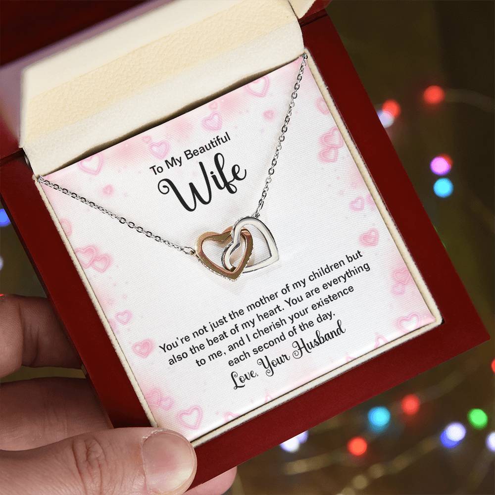 To Wife - You're not just - Interlocking Hearts Necklace