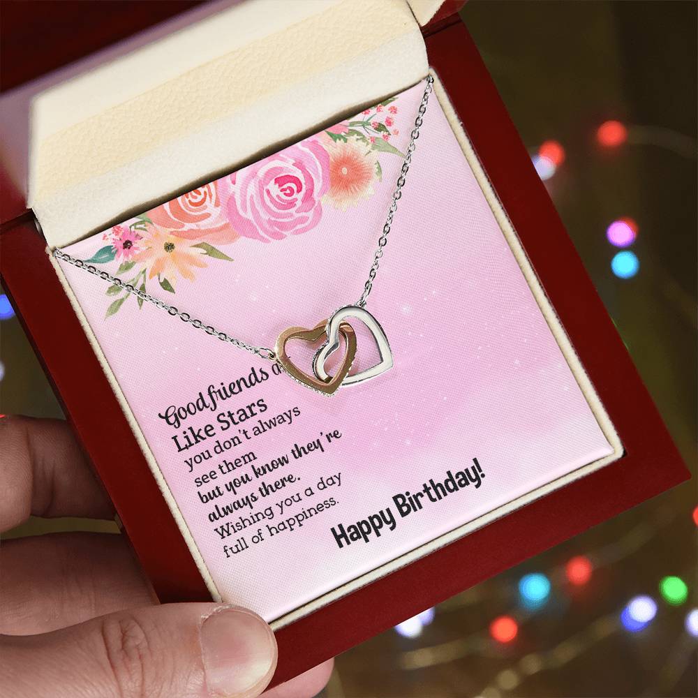 Birthday - Good friends - Interlocking Hearts Necklace