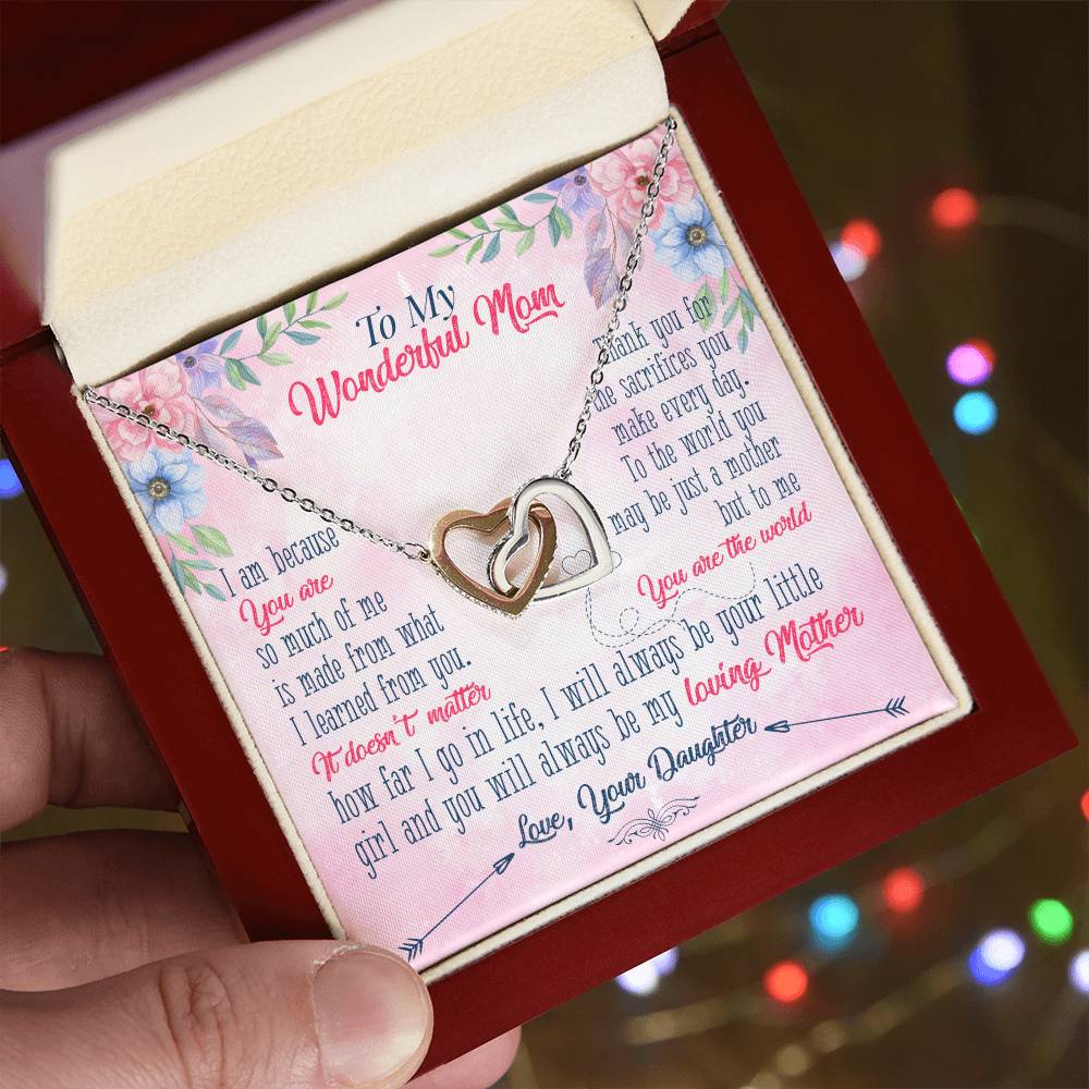 To Mom - I am because you are - Interlocking Hearts Necklace