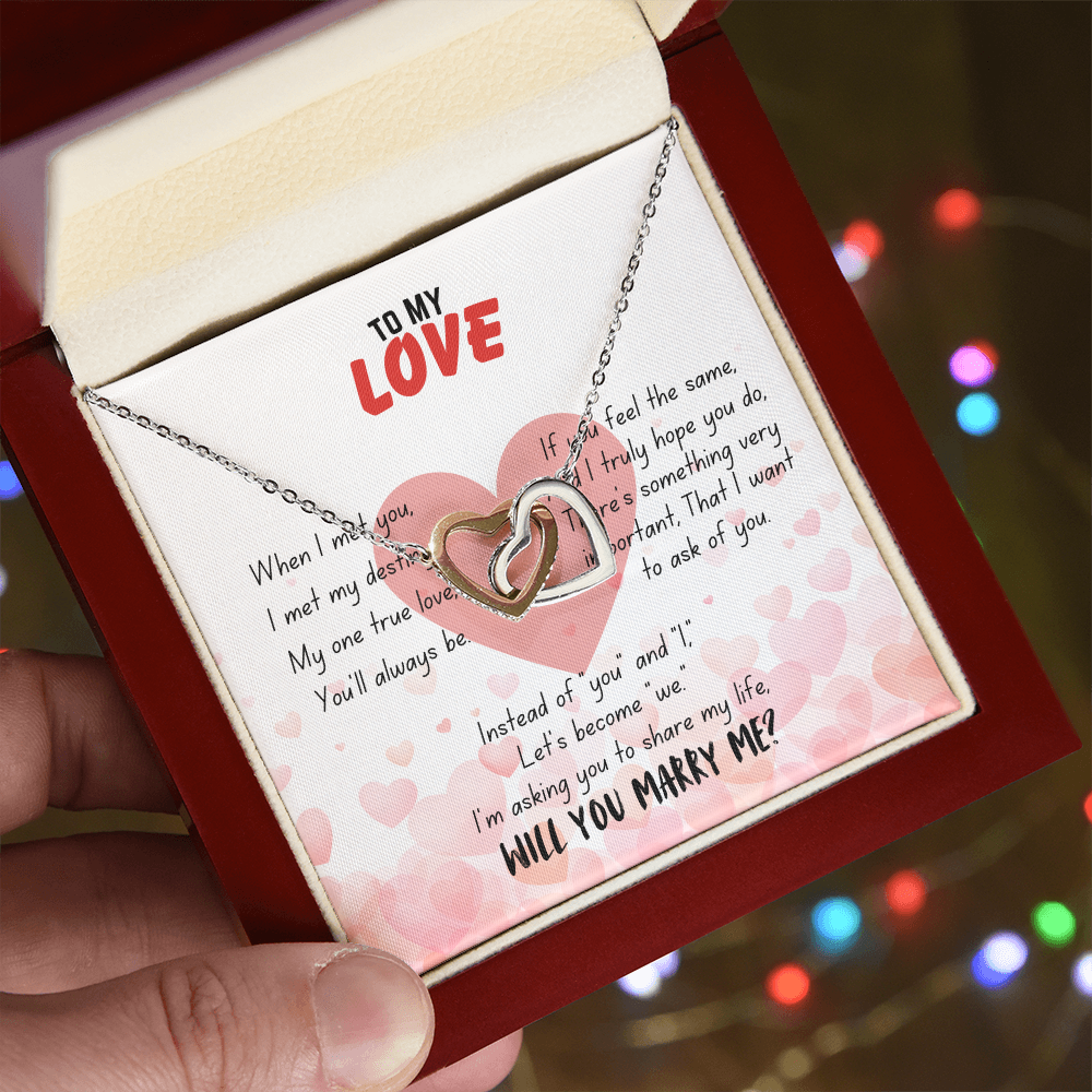 To my love - When I met you - Interlocking Hearts Necklace