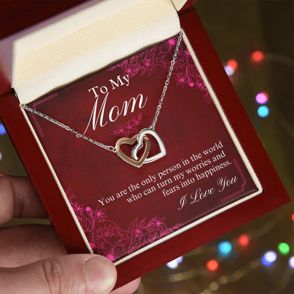 To Mom - You are - Interlocking Hearts Necklace