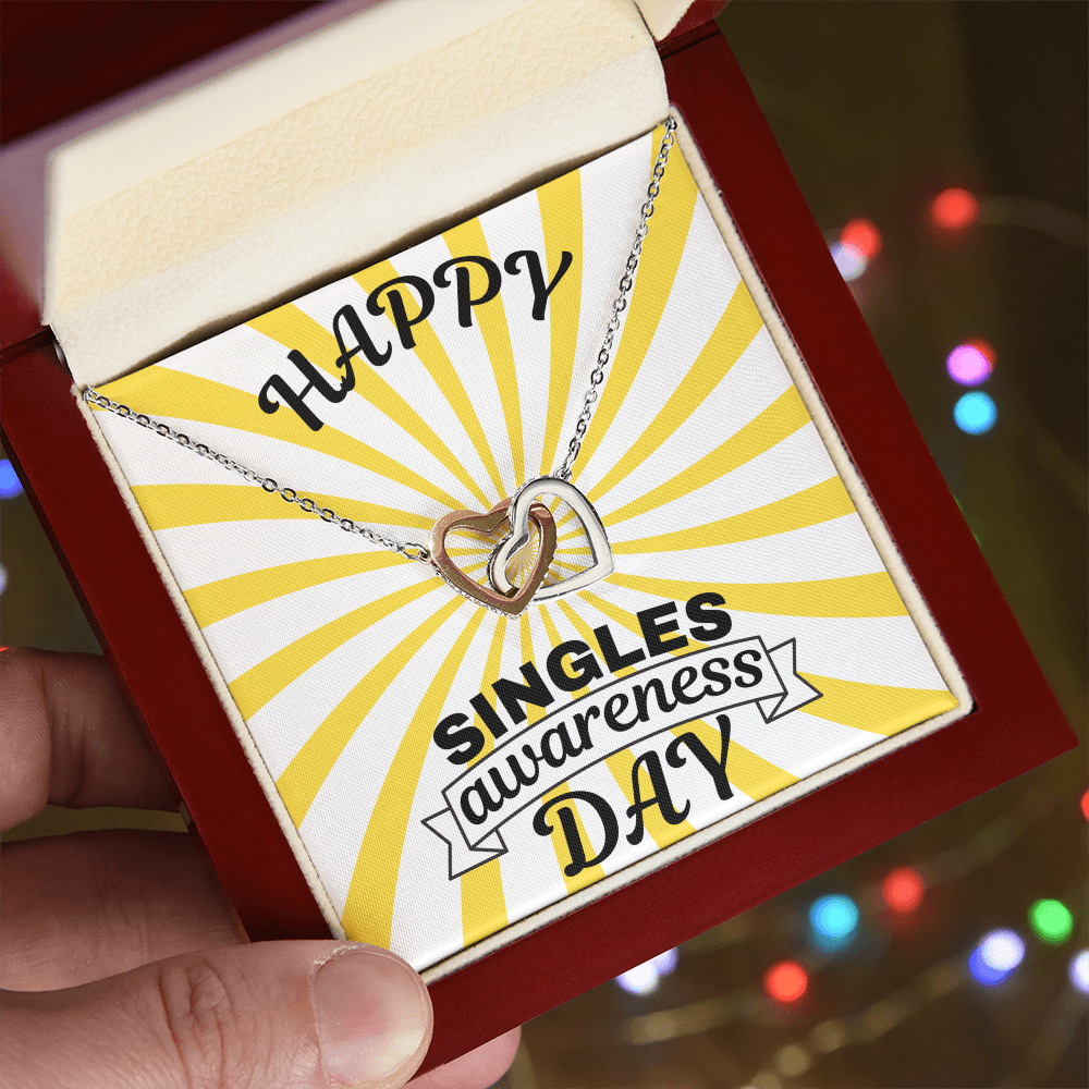 Single - Singles awareness day - Interlocking Hearts Necklace