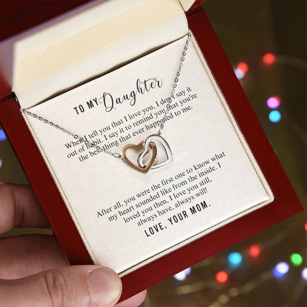 To Daughter - When I tell you - Interlocking Hearts Necklace