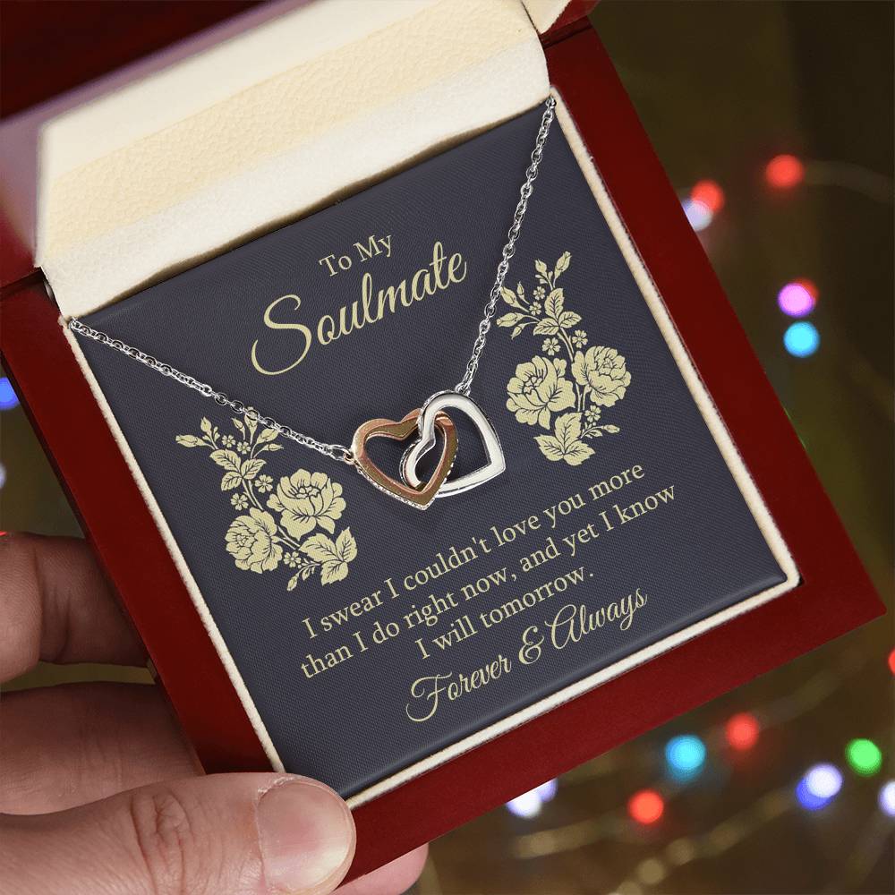 To Soulmate - I swear - Interlocking Hearts Necklace