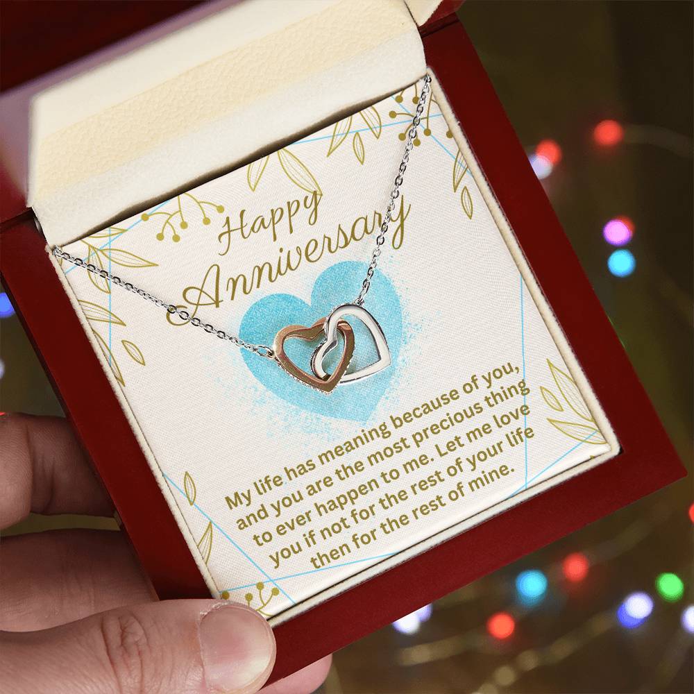 Anniversary - My life has meaning - Interlocking Hearts Necklace