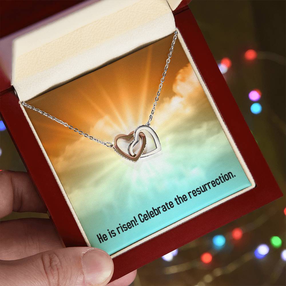 Easter - He is Risen - Interlocking Hearts Necklace