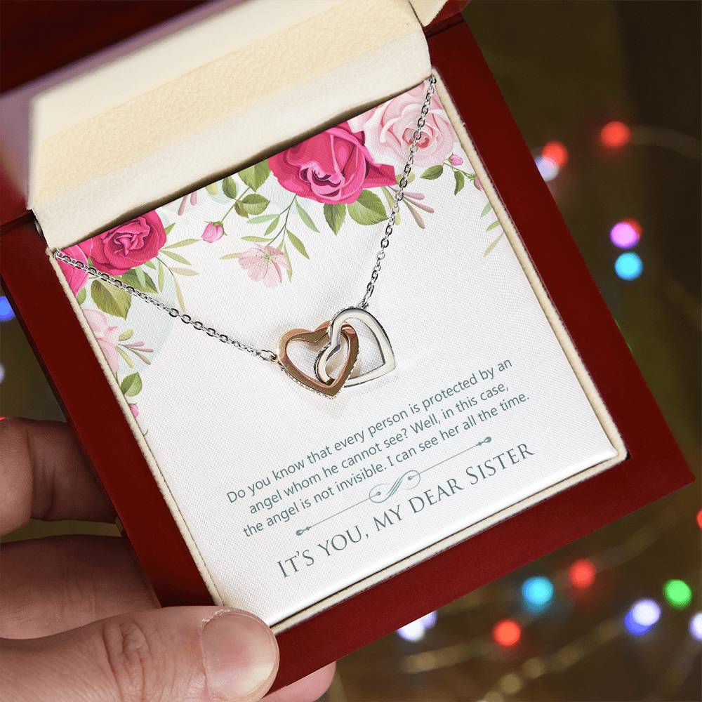 To Sister - Do you know - Interlocking Hearts Necklace