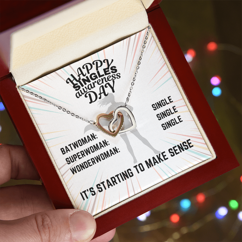 Happy Singles Awareness Day - Batwoman: Single - Interlocking Hearts Necklace