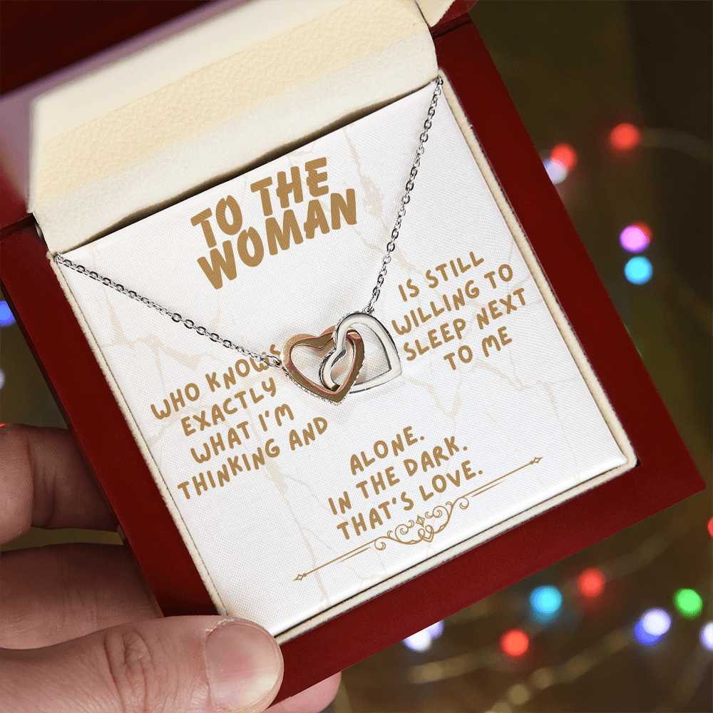 To the woman - Who knows exactly - Interlocking Hearts Necklace