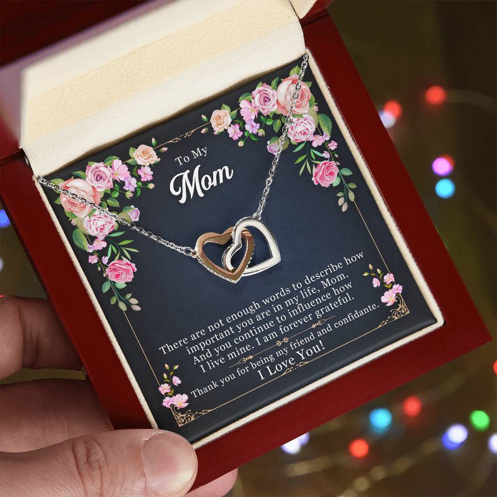 To Mom - There are not enough - Interlocking Hearts Necklace