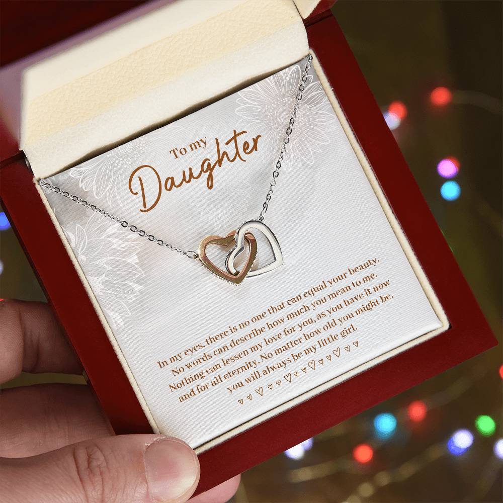 To Daughter - In my eyes - Interlocking Hearts Necklace