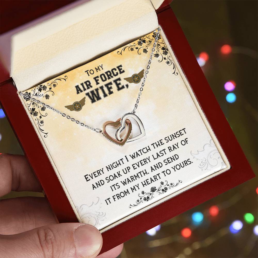 To Air Force Wife - Every night - Interlocking Hearts Necklace