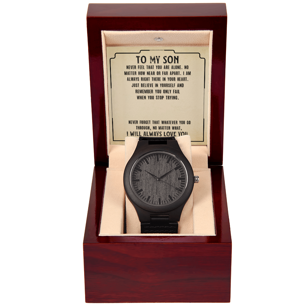 To Son - To my son. Never - Wooden Watch